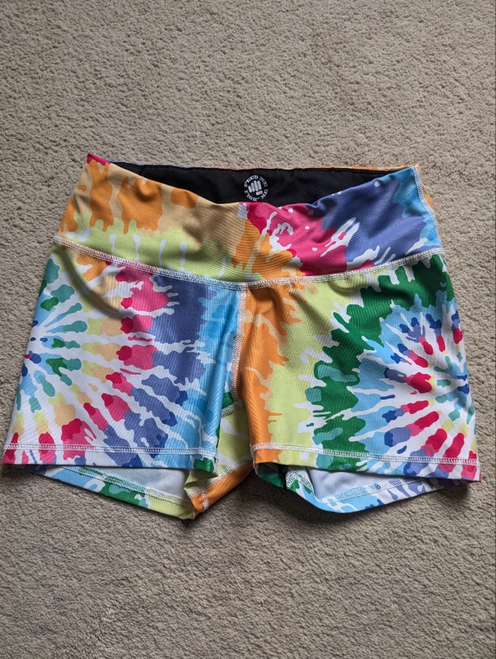 Feed Me Fight Me Tie-Dye Multicolor Athletic Shorts